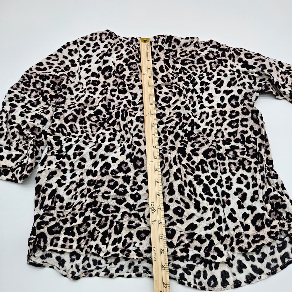 Jasmine‎ & Juliana Leopard Print Tunic Top Shirt XL V Neck 3/4 Sleeve - Picture 5 of 8